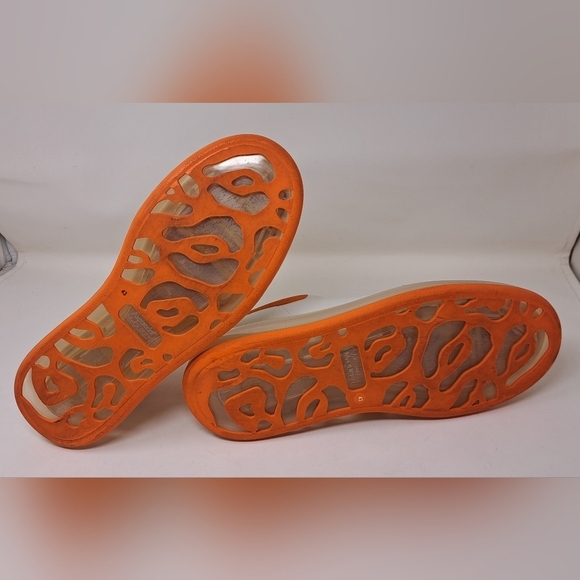 Alexander Mcqueen White Orange Leather Oversized Clear Sole Sneakers EU 43 10 US - Picture 13 of 16